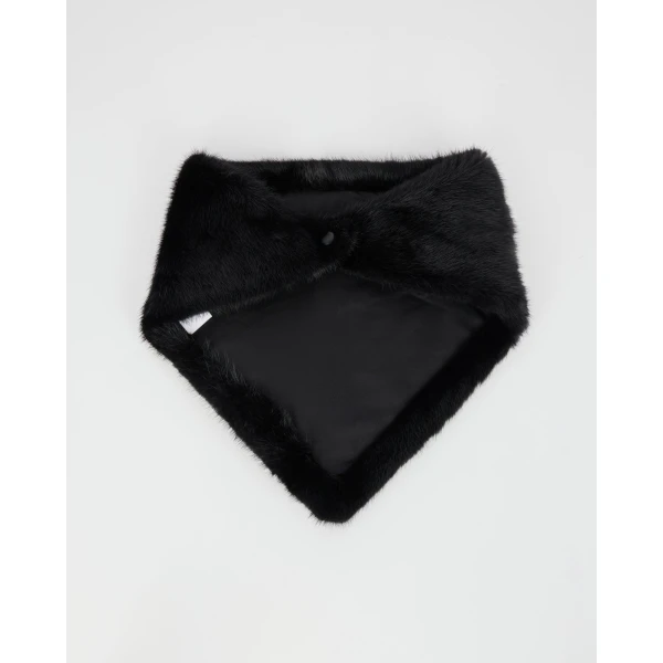Yves Salomon Mink Fur Bandana in Black | Scarves | Coveti