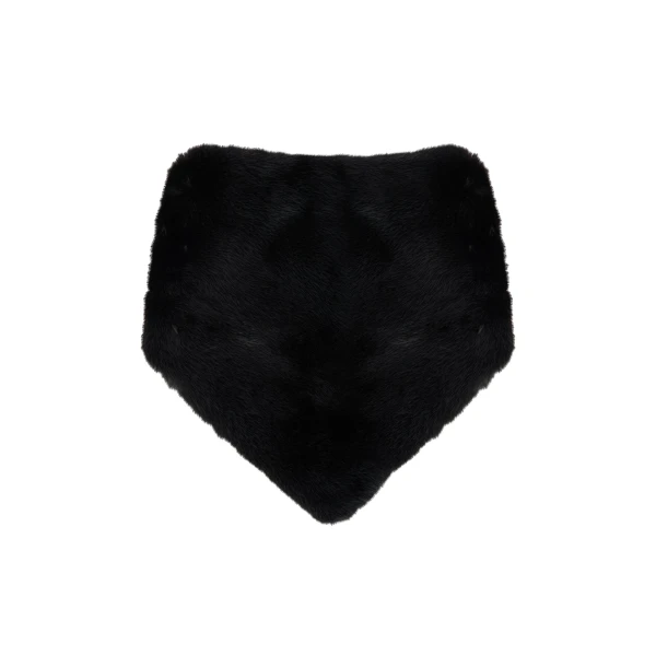 Yves Salomon Mink Fur Bandana in Black | Scarves | Coveti
