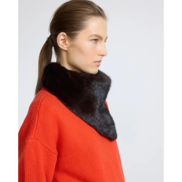 Yves Salomon Mink Fur Bandana in Bordeaux | Scarves | Coveti