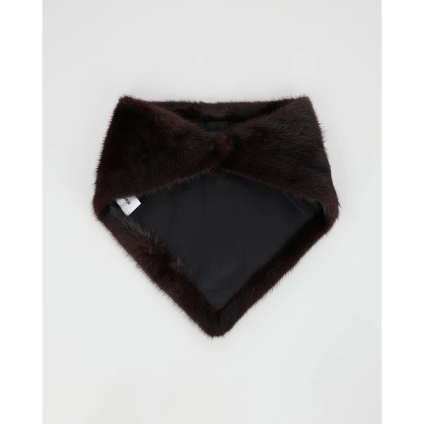 Yves Salomon Mink Fur Bandana in Bordeaux | Scarves | Coveti