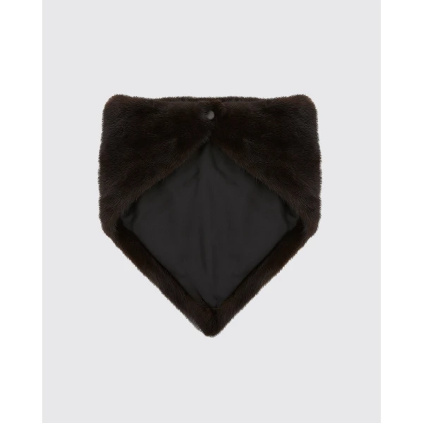 Yves Salomon Mink Fur Bandana in Brown | Scarves | Coveti