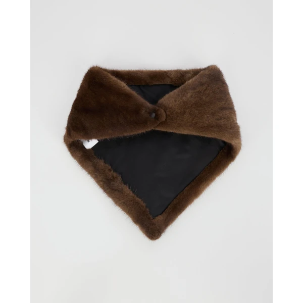 Yves Salomon Mink Fur Bandana in Brown | Scarves | Coveti