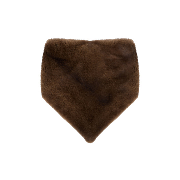 Yves Salomon Mink Fur Bandana in Brown | Scarves | Coveti