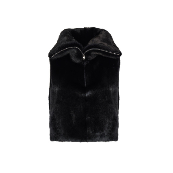 Yves Salomon Mink Fur Bib in Black | Scarves | Coveti