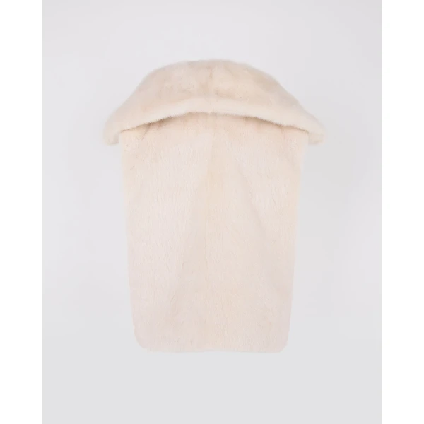 Yves Salomon Mink Fur Bib in White | Scarves | Coveti