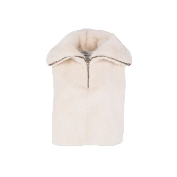 Mink Fur Bib in White