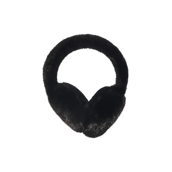 Yves Salomon Mink Fur Earmuffs in Black | Hats | Coveti