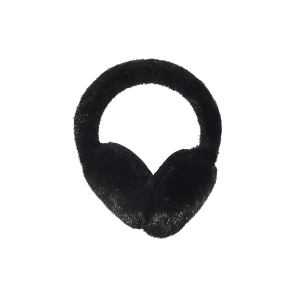 Mink Fur Earmuffs in Black