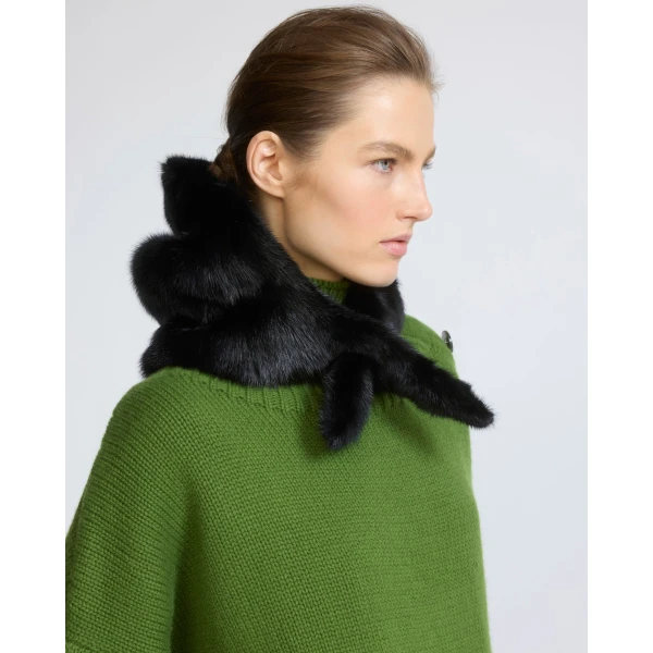 Yves Salomon Mink Fur Hood in Black | Hats | Coveti