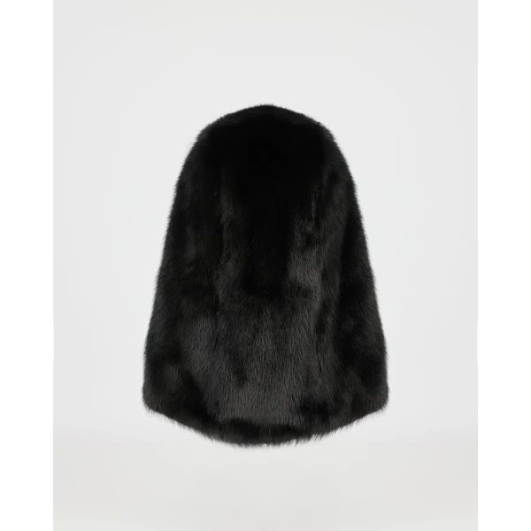 Yves Salomon Mink Fur Hood in Black | Hats | Coveti