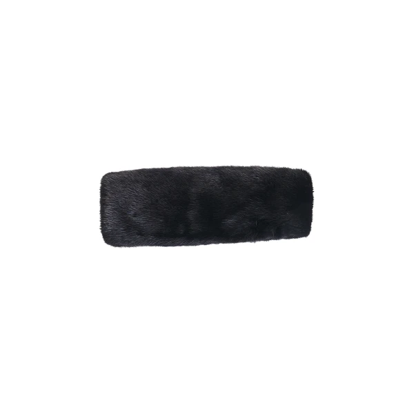 Yves Salomon Mink Fur and Leather Headband in Black | Hair Accessories | Coveti