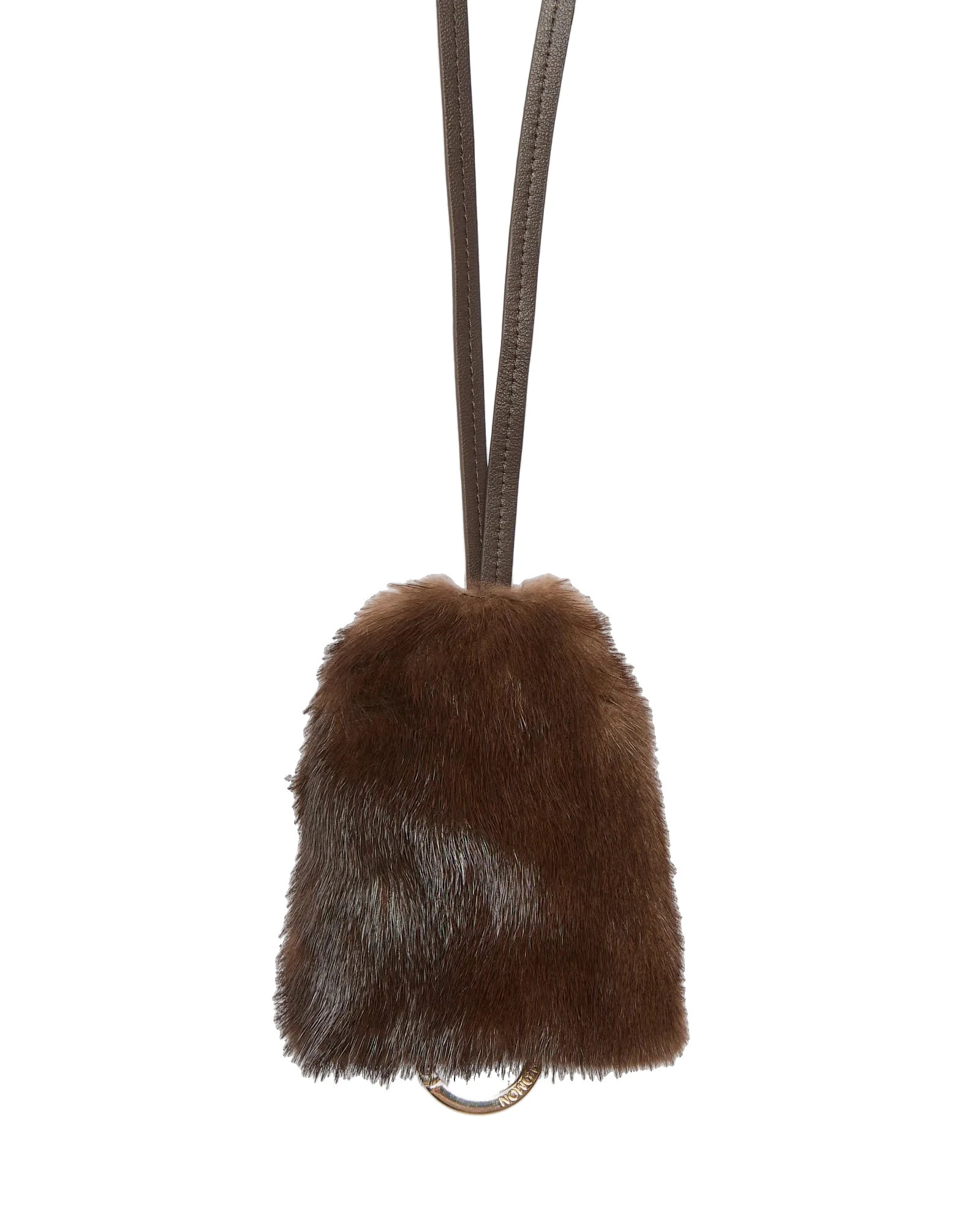 Yves Salomon Mink Fur and Leather Key Holder in Brown Yves Salomon Mink Fur and Leather Key Holder in Brown | Women | Coveti