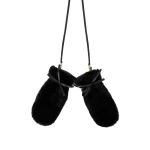 Yves Salomon Mink Fur and Leather Mittens in Black | Women | Coveti