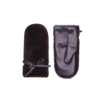 Yves Salomon Mink Fur and Leather Mittens in Bordeaux | Women | Coveti
