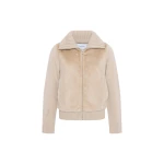 Yves Salomon Mink Fur and Merino Knit Jacket in Beige | Mink Jacket | Coveti