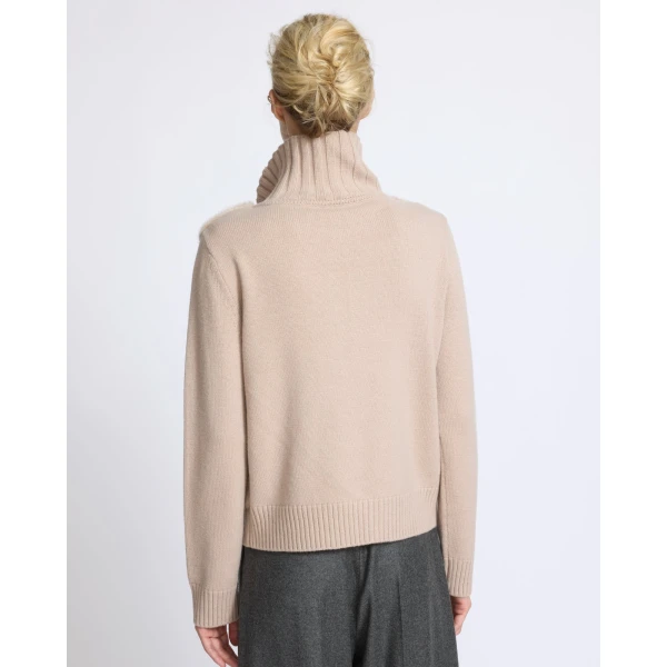 Yves Salomon Mink Fur and Merino Knit Jacket in Beige | Mink Jacket | Coveti