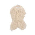 Yves Salomon Mongolian Shearling Scarf in Beige | Scarves | Coveti