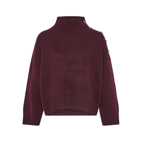 Yves Salomon Oversized Cashmere Wool Knit Jumper in Bordeaux | Women | Coveti