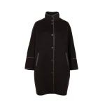 Yves Salomon Oversized Double-Faced Wool Cashmere Coat in Brown | Wool Coat | Coveti
