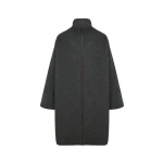 Yves Salomon Oversized Double-Faced Wool Cashmere Coat in Grey | Wool Coat | Coveti