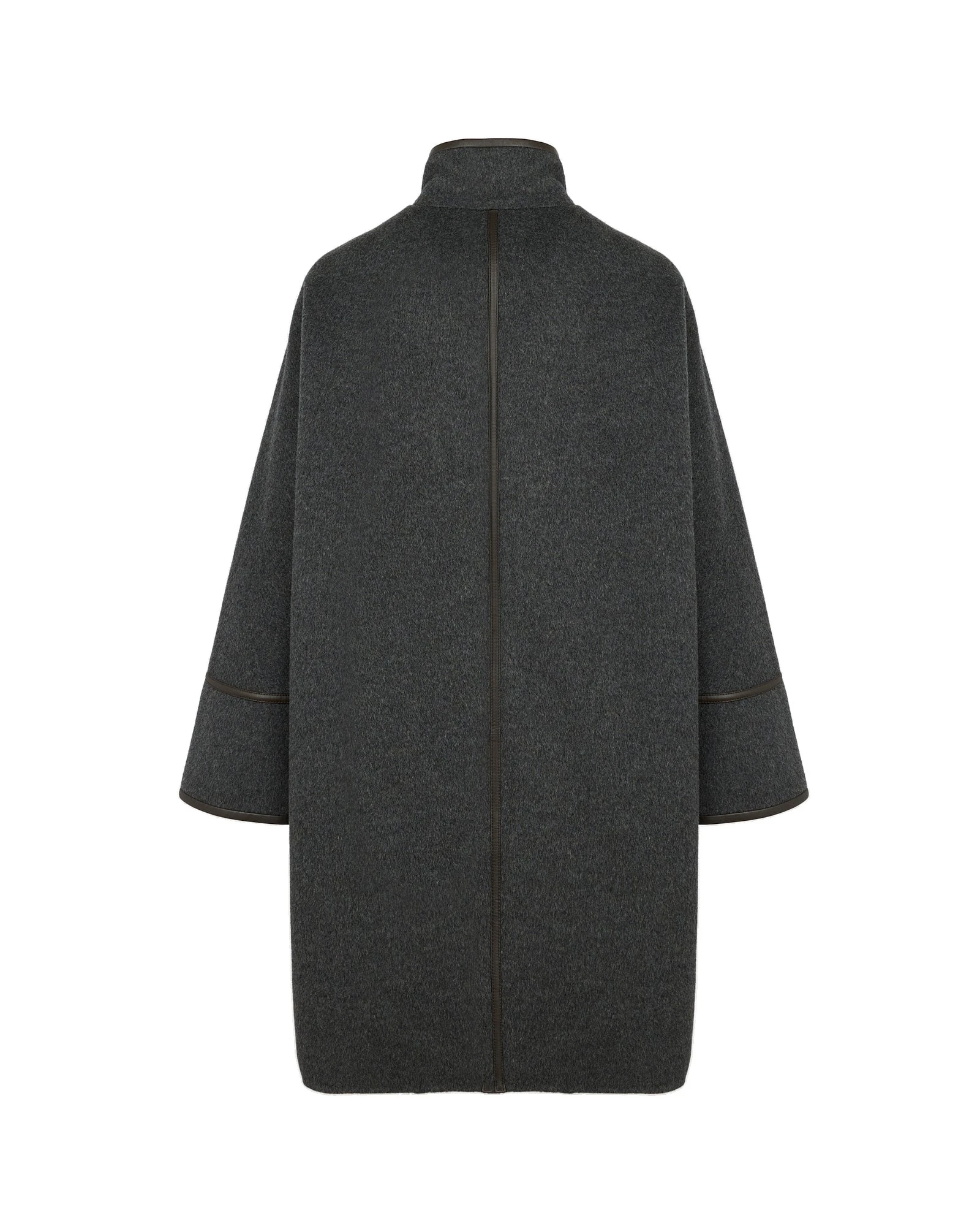 Yves Salomon Oversized Double-Faced Wool Cashmere Coat in Grey Yves Salomon Oversized Double-Faced Wool Cashmere Coat in Grey | Wool Coat | Coveti
