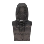 Yves Salomon Padded Hood Bib in Water-Repellent Technical Fabric in Charcoal | Women | Coveti