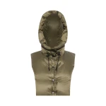 Yves Salomon Padded Hood Bib in Water-Repellent Technical Fabric in Khaki | Women | Coveti