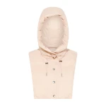 Yves Salomon Padded Hood Bib in Water-Repellent Technical Fabric in Pink | Women | Coveti