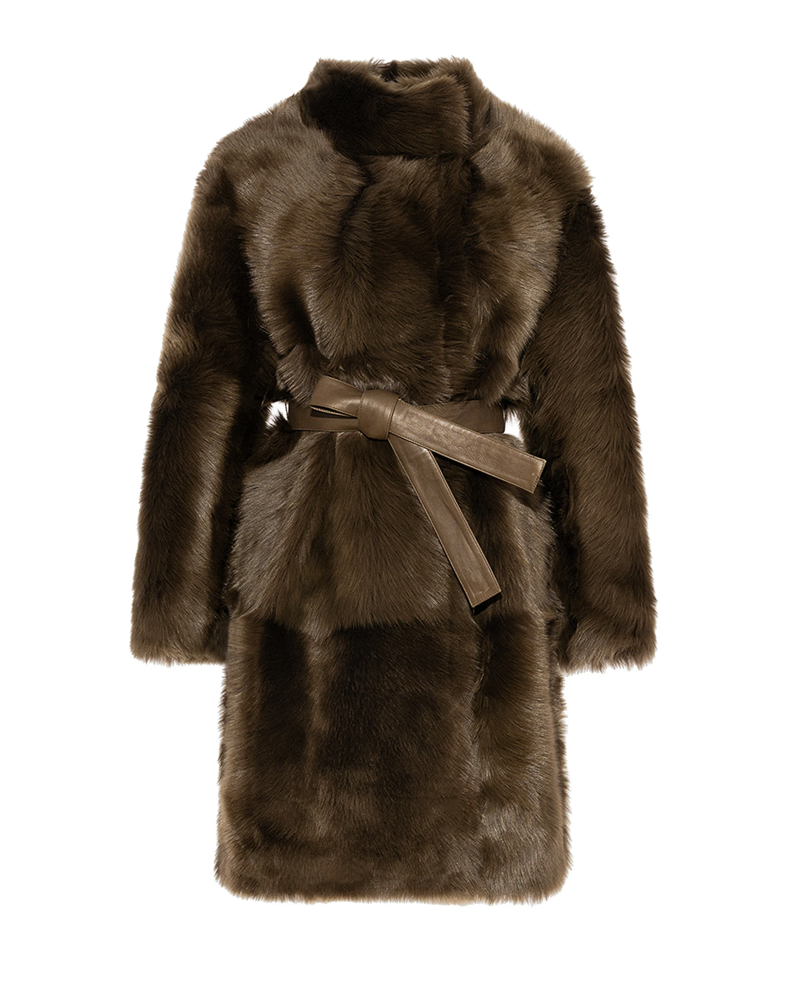 Yves Salomon Reversible Belted Coat in Toscana Lambskin in Khaki Green Yves Salomon Reversible Belted Coat in Toscana Lambskin in Khaki Green | Women | Coveti