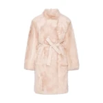 Yves Salomon Reversible Belted Coat in Toscana Lambskin in Pink | Women | Coveti