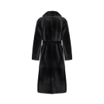 Yves Salomon Reversible Belted Long Shearling Coat in Brown | Women | Coveti