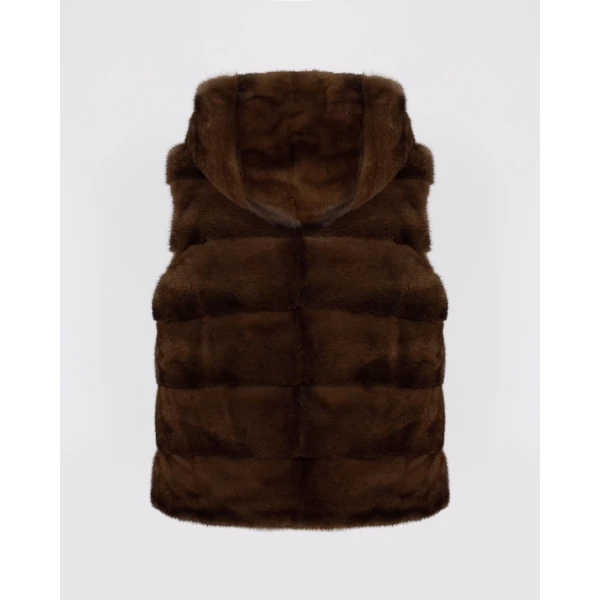 Yves Salomon Reversible Flannel and Mink Fur Sleeveless Gilet in Camel | Vests | Coveti