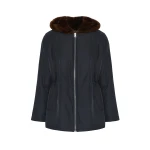 Yves Salomon Reversible Hooded Mink Fur Blouson in Navy | Women | Coveti