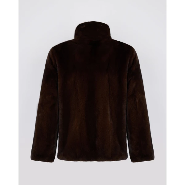 Yves Salomon Reversible Long-Haired Mink and Technical Fabric Jacket in Black and Mahogany | Men's Jackets | Coveti