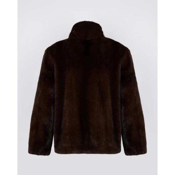 Yves Salomon Reversible Long-Haired Mink and Technical Fabric Jacket in Dark Brown and Mahogany | Men's Jackets | Coveti