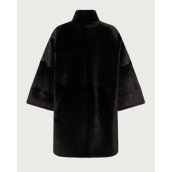 Yves Salomon Reversible Oversized Lamb Shearling Coat in Brown | Shearling Coat | Coveti
