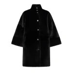 Yves Salomon Reversible Oversized Lamb Shearling Coat in Brown | Shearling Coat | Coveti