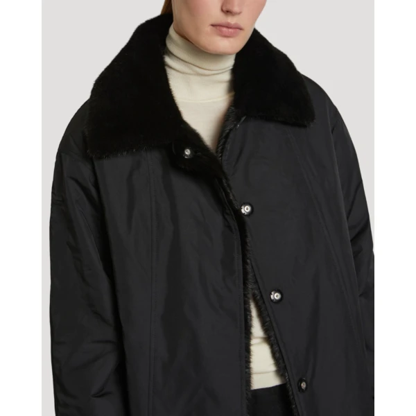 Yves Salomon Reversible Technical Parka with Mink Fur in Black | Coats | Coveti