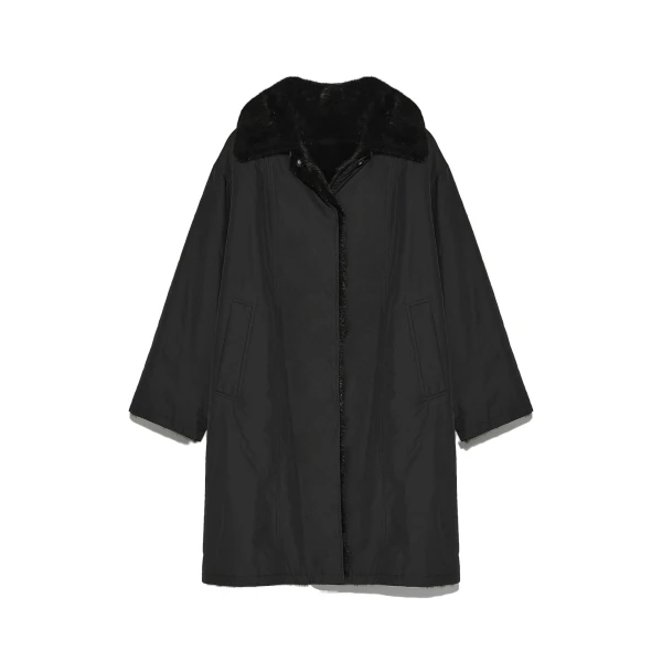 Yves Salomon Reversible Technical Parka with Mink Fur in Black | Women | Coveti