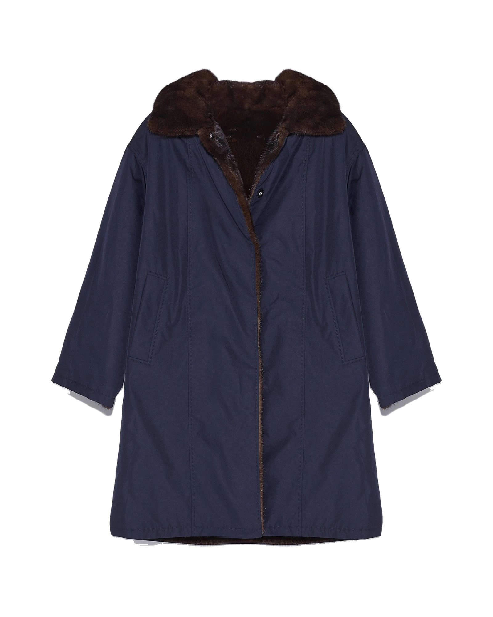 Yves Salomon Reversible Technical Parka with Mink Fur in Blue Yves Salomon Reversible Technical Parka with Mink Fur in Blue | Jackets | Coveti