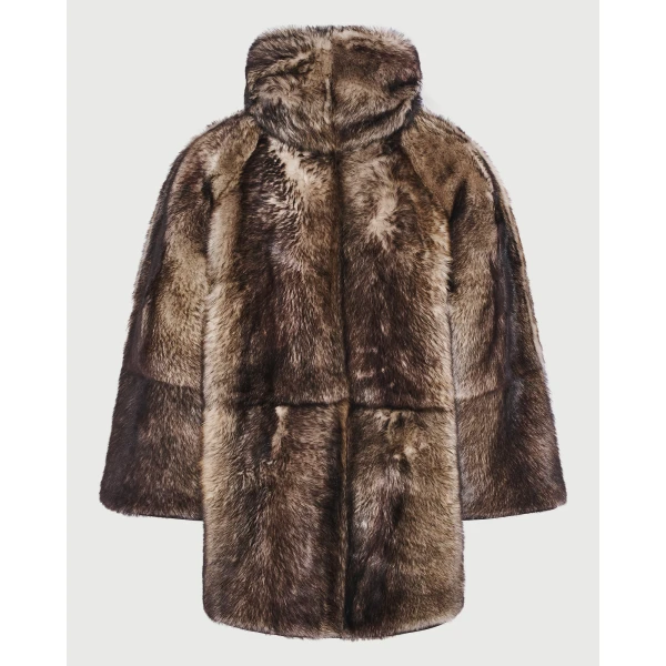 Yves Salomon Reversible Toscana Shearling Fur-Effect Parka in Brown | Men's Coats | Coveti