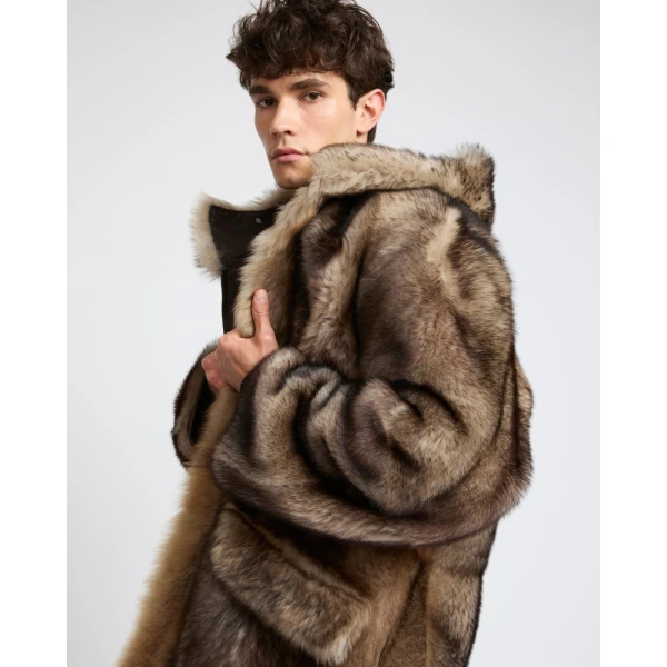 Yves Salomon Reversible Toscana Shearling Fur-Effect Parka in Brown | Men's Coats | Coveti