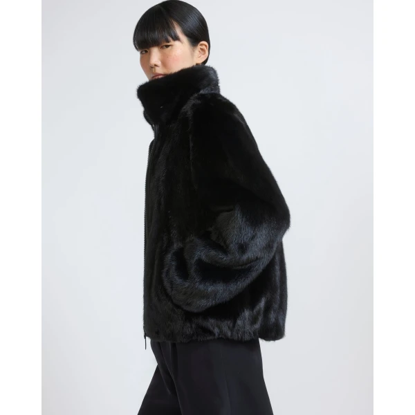 Yves Salomon Reversible Water-Repellent Bomber with Mink Fur in Black | Jackets | Coveti