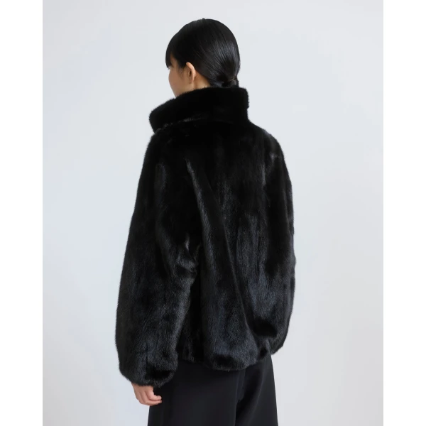 Yves Salomon Reversible Water-Repellent Bomber with Mink Fur in Black | Jackets | Coveti