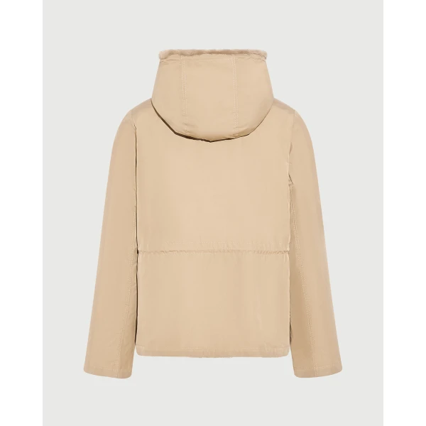 Yves Salomon Reversible Water-Repellent Hooded Jacket with Mink Fur in Beige | Jackets | Coveti