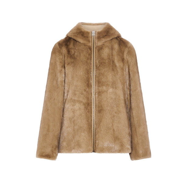 Yves Salomon Reversible Water-Repellent Hooded Jacket with Mink Fur in Beige | Jackets | Coveti