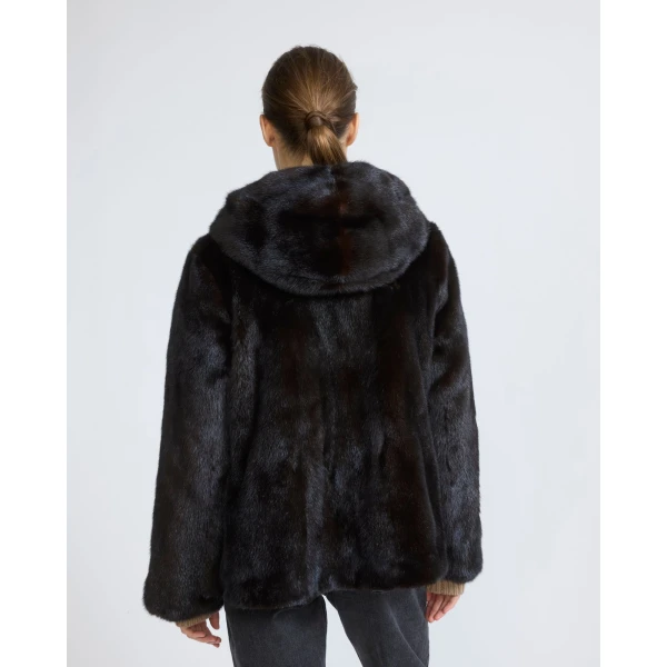 Yves Salomon Reversible Water-Repellent Hooded Jacket with Mink Fur in Black | Jackets | Coveti