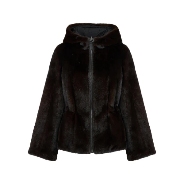 Yves Salomon Reversible Water-Repellent Hooded Jacket with Mink Fur in Black | Jackets | Coveti