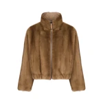 Yves Salomon Reversible Water-Repellent Jacket with Mink Fur in Beige | Women | Coveti