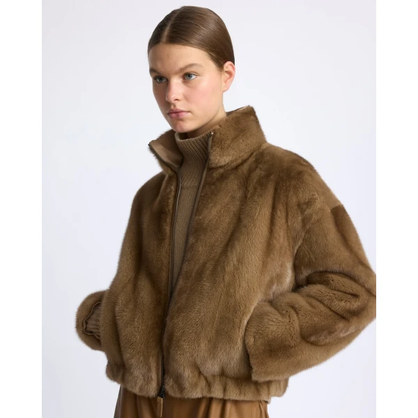 Yves Salomon Reversible Water-Repellent Jacket with Mink Fur in Beige | Jackets | Coveti
